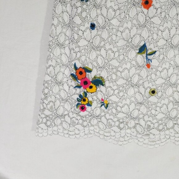 White Lace Floral Sleeveless Top Embroidered Maeve Macie Anthropologie Size 2 - Picture 4 of 12